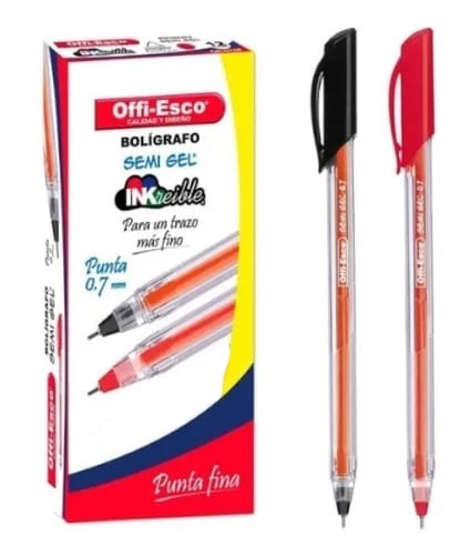 Boligrafo Marfil Dry Gel 0,7 MM Negro - Boligrafo Offi - Esco 0,7 Rojo