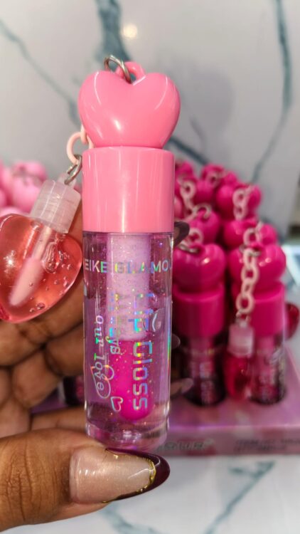 Lipgloss llavero corazón