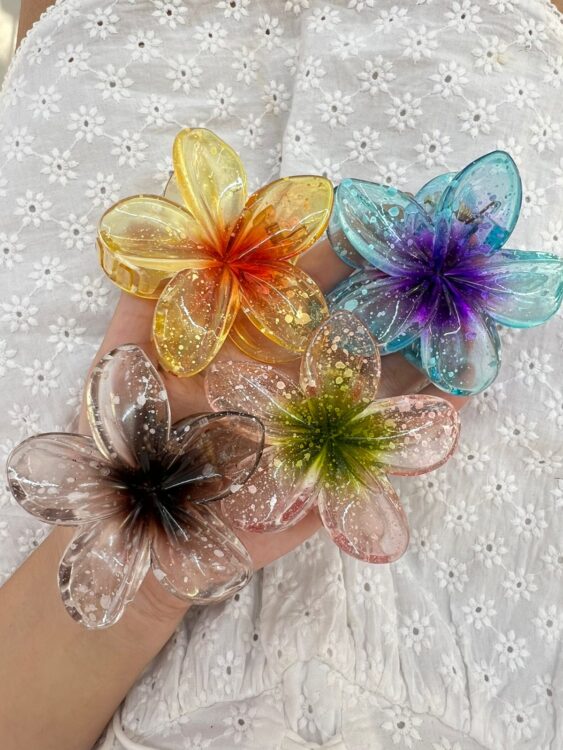 Gancho flor transparente 419813