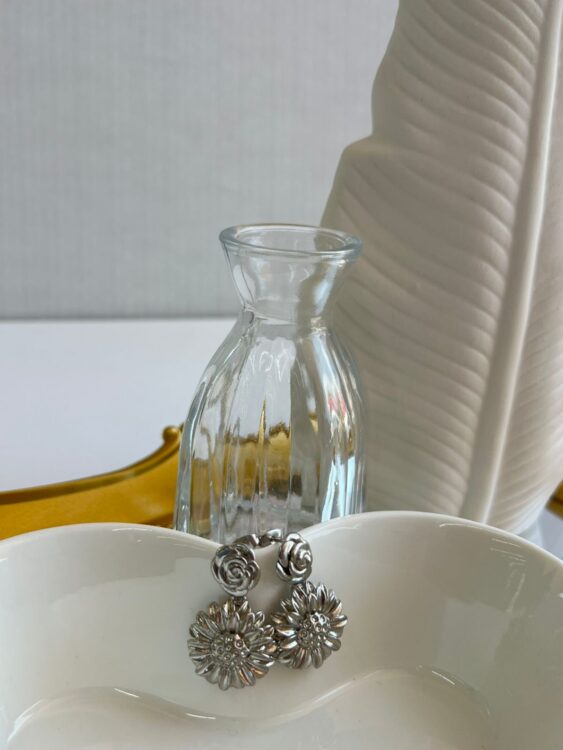 Aretes largos plateado 418345