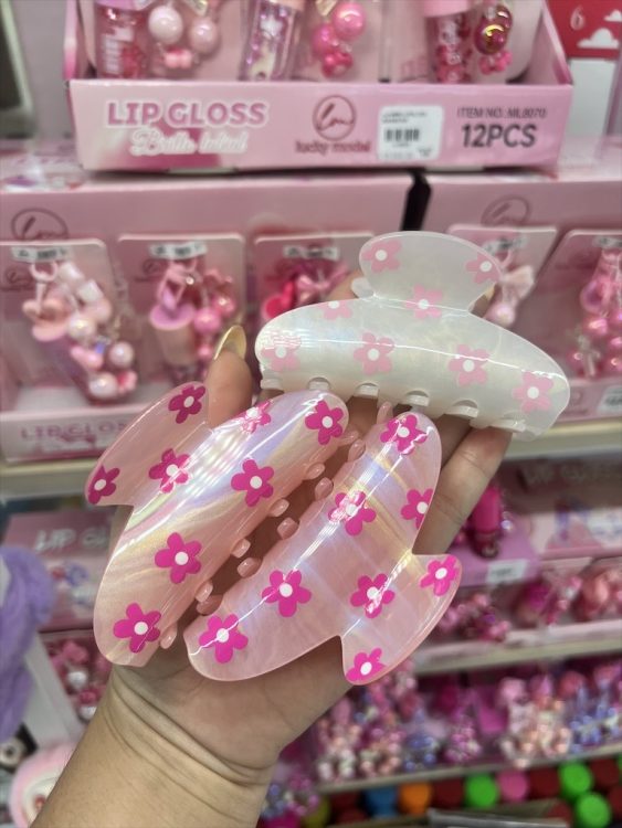 Pinza tornasol florecitas 9646