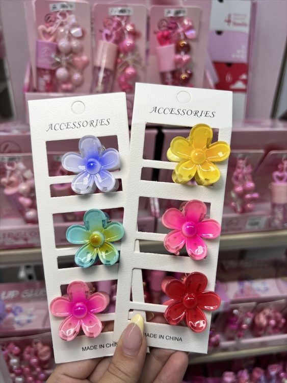 Kit x3 pinzas flor mediana 9648