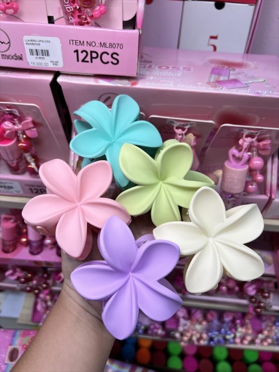 Pinza Flor grande colores 9647