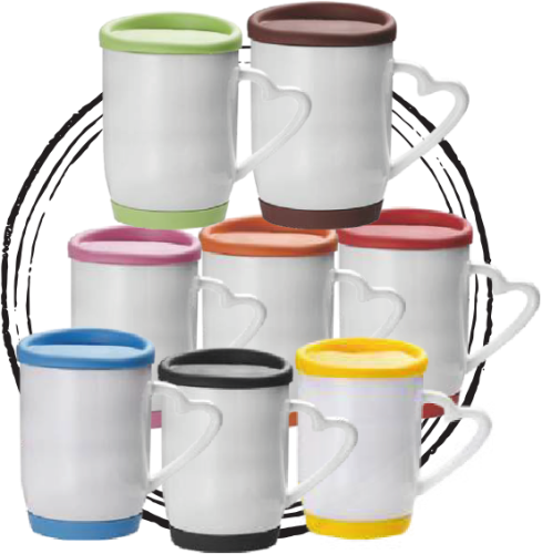 Mug Blanco Tapa y Base Silicona