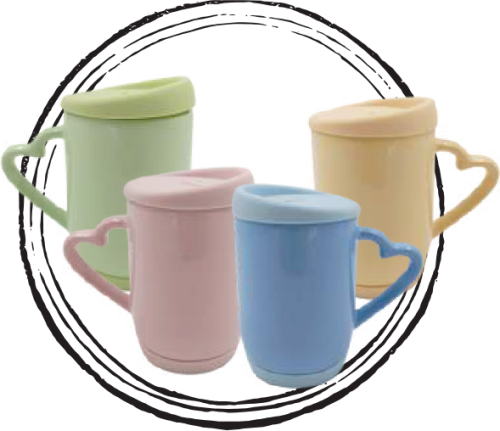 Mug Tapa y Base Silicona Pastel