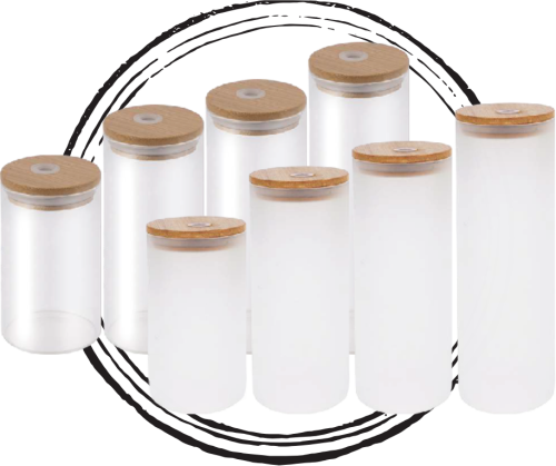 Vaso Tapa de Bambú Opalizado y Cristal