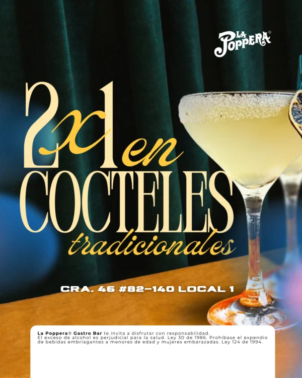 2x1 Cócteles Tradicionales