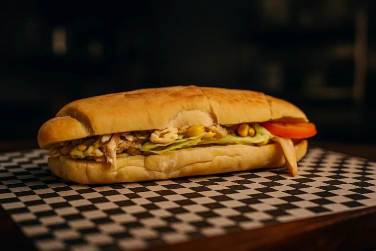 Sandwich Pollo Desmenuzado y Maíz
