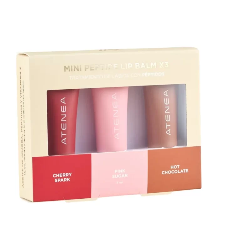 Kit x3 Mini Lip Balm Peptidos Atenea
