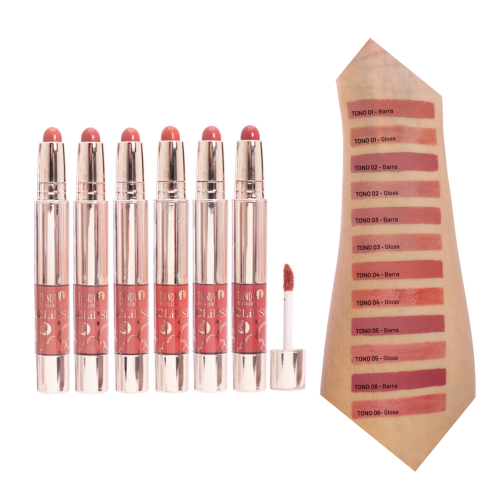 Labial Doble Barra y Gloss Trendy