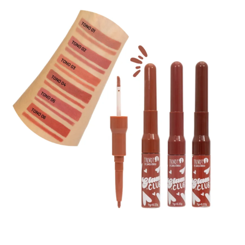 Labial y Delineador Glam Club