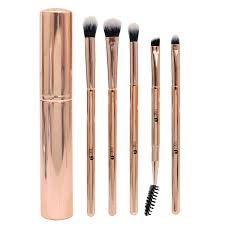 Kit Brocha Ojos Metálica Oro Rosa