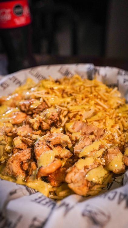 Chuzo de pollo a la leña