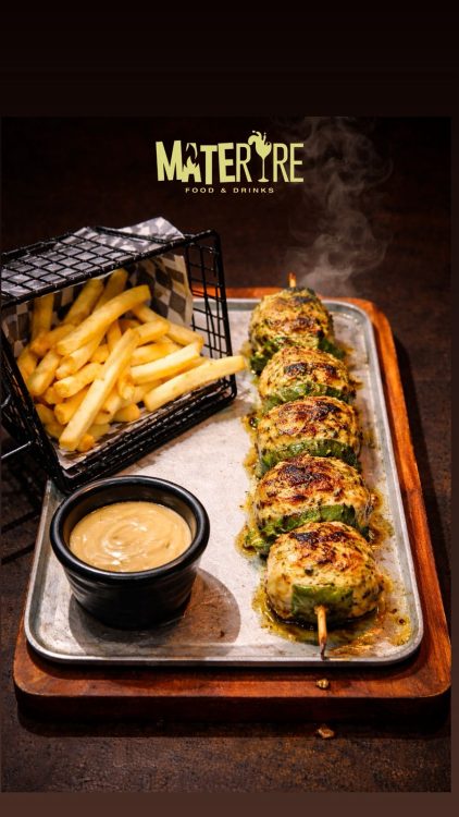 chuzo de pollo en brocheta