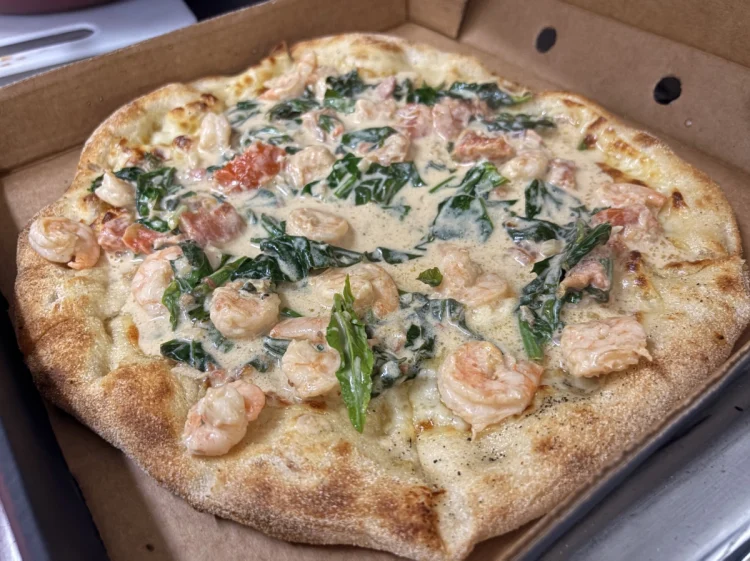 Mariscos y espinacas a la crema