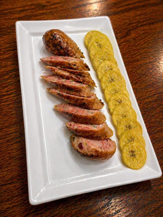 Tajadas de Platanos con Chorizo